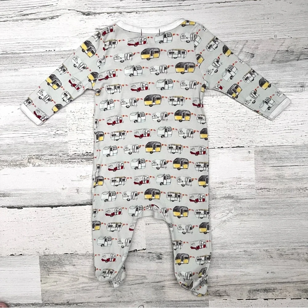 Milkbarn One Piece Pajamas 0-3M Organic Cotton Camper Trailer Footed